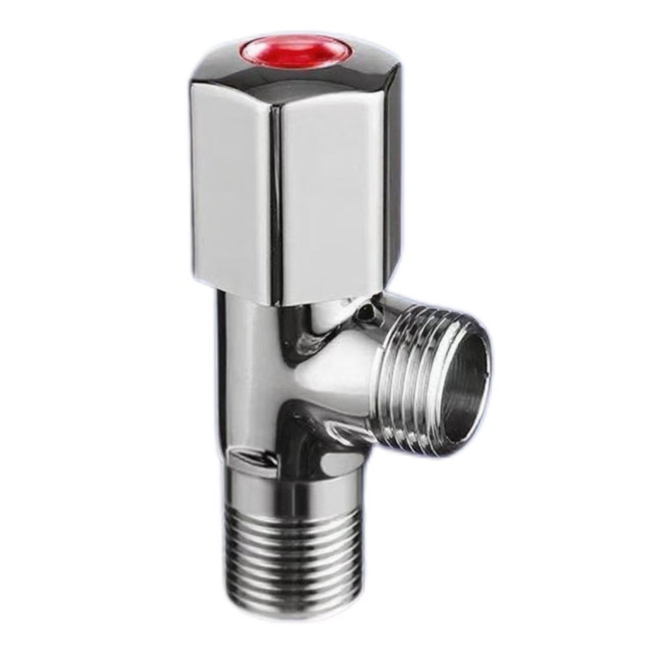 Van góc Chrome sáng, Van đầu vào nước nóng và lạnh phân biệt màu đỏ và xanh